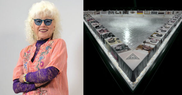 她只是辦了一場《晚宴》卻引發轟動？看藝術家如何用餐盤、桌布來挑戰性別平權（圖：IG@judy.chicago、Brooklyn Museum）