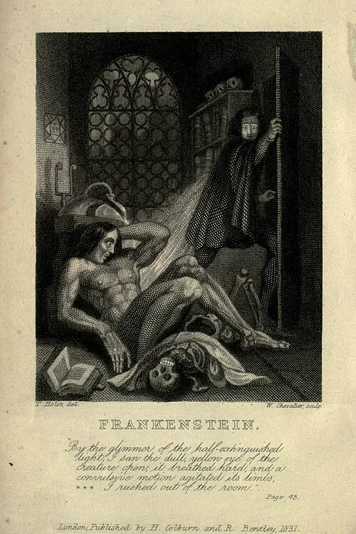 Frankenstein.1831.inside-cover 瑪麗雪萊科學怪人。(圖/Wikipedia)