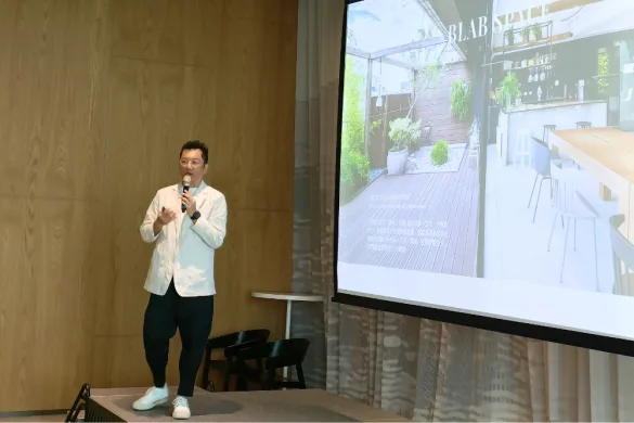 建築師陳秉信受邀出席講座，分享如何將永續建築設計理念融入企業文化。（圖片來源：業者提供）