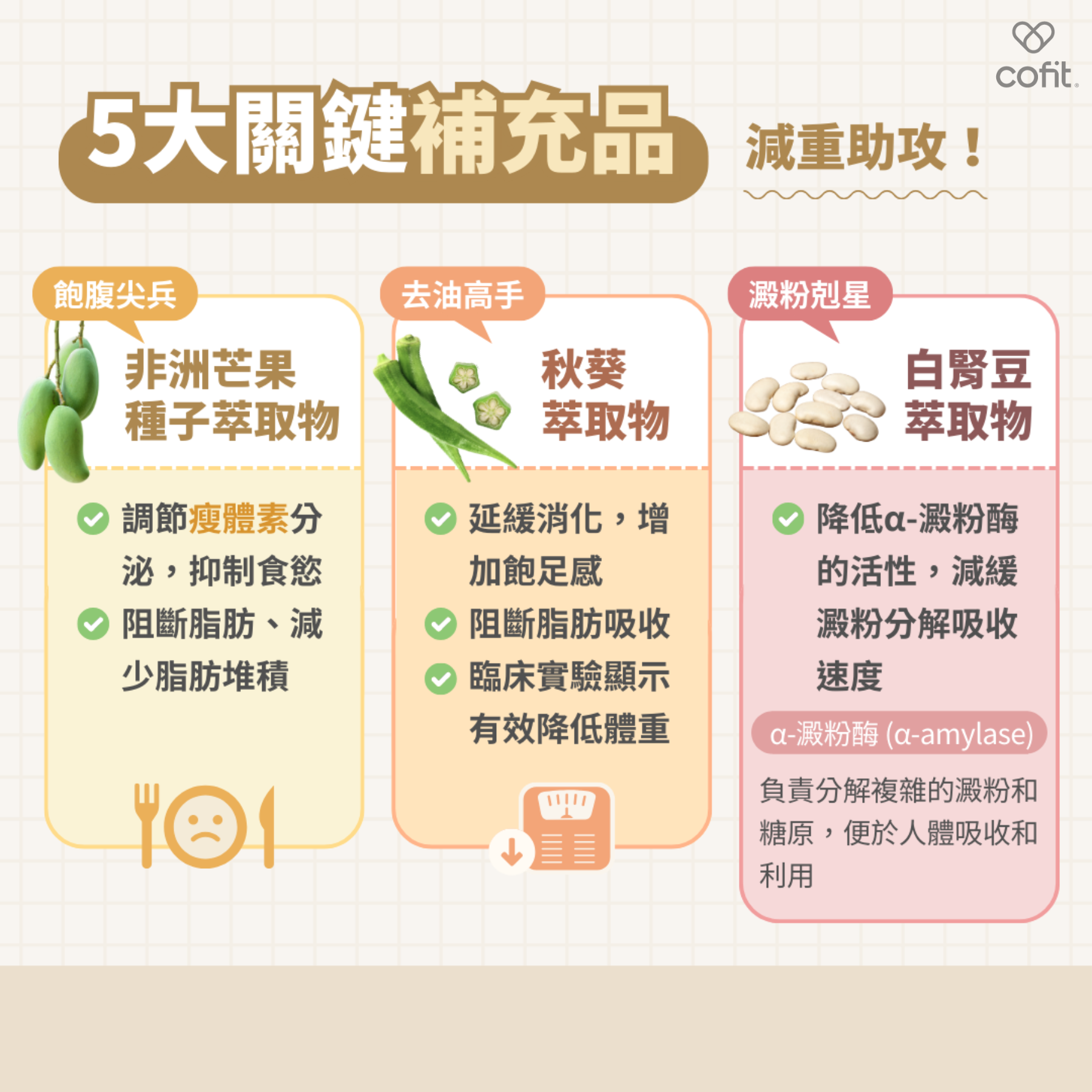 三大「減重助攻」補充品:非洲芒果種子萃取物、秋葵萃取物、白腎豆萃取物 三大「減重助攻」補充品:非洲芒果種子萃取物、秋葵萃取物、白腎豆萃取物