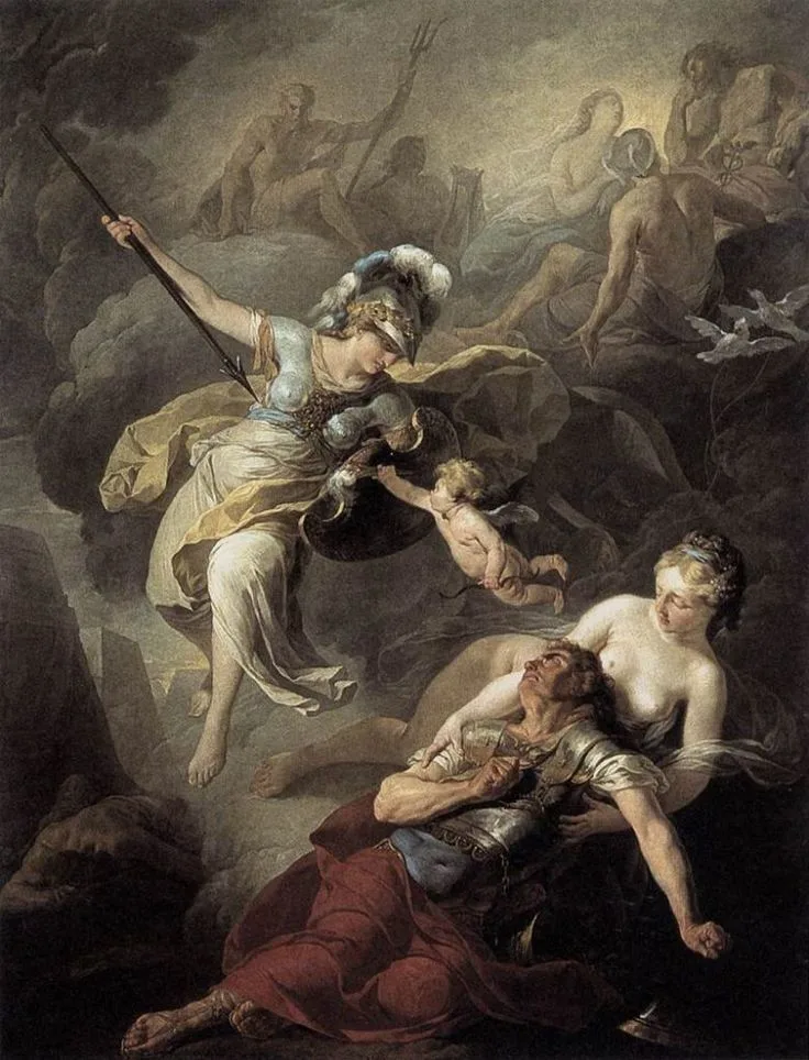 Athena at Trojan wars 雅典娜。(圖/Pinterest)