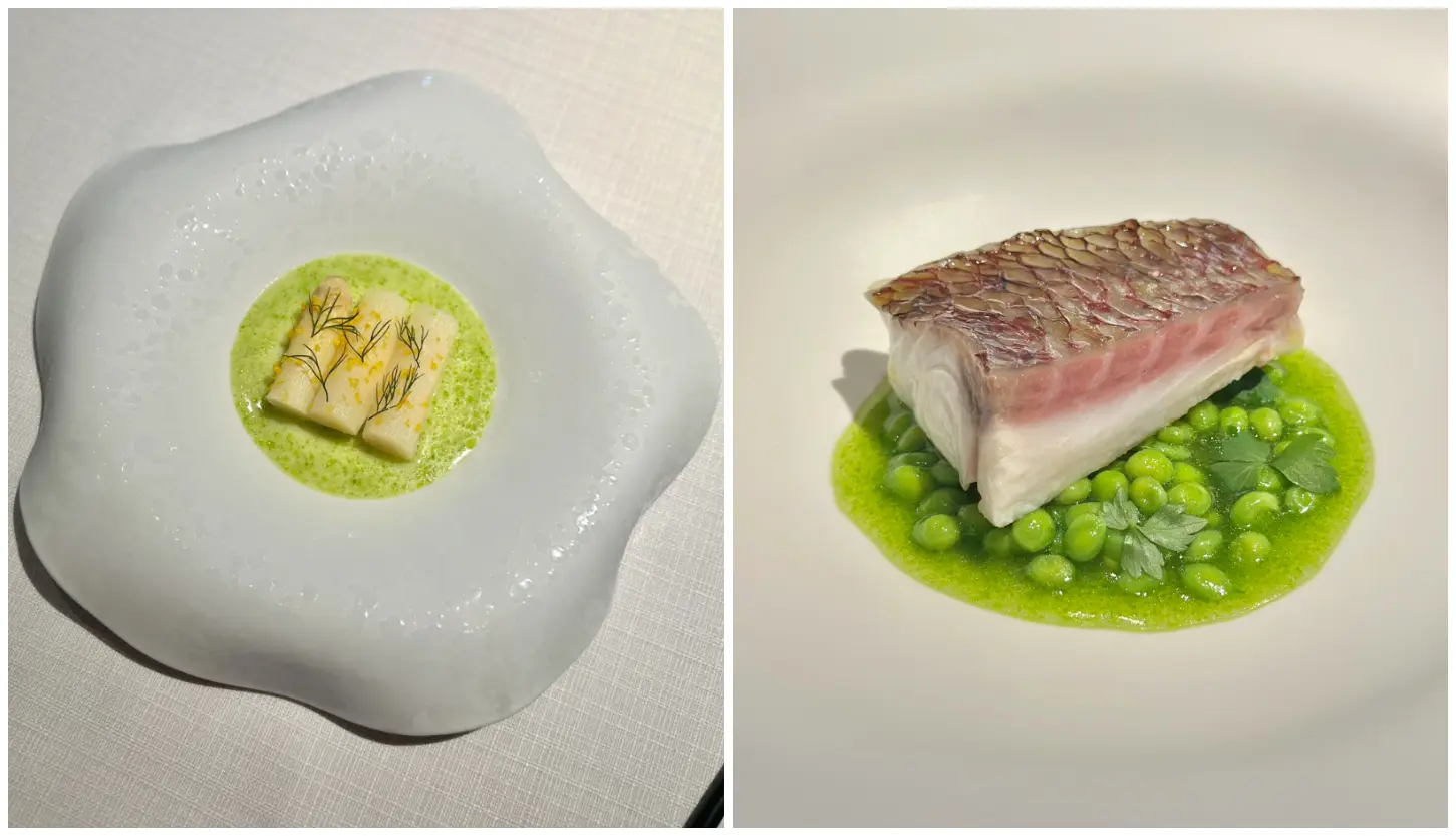 56545 順應盛夏來臨,前菜分別以白蘆筍、章魚、真鯛與帆立貝展現夏季的鮮甜與清爽(圖:Alice.P 拍攝)