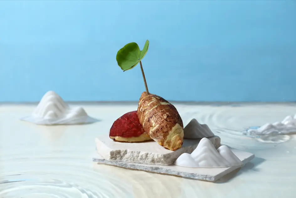 蕃薯餅以雙地瓜搭配黑糖流心，呈現土地的溫度 (圖片來源：阿聰師)