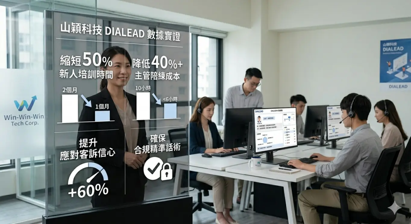 DIALEAD 能幫助企業將培訓時間明顯縮短且效率大幅提升。(AI生成，山穎科技提供)