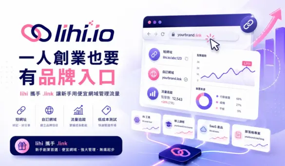 lihi 與 .link 獨家合作推出 .link 網域首年會員 1 元優惠方案 (AI 生成、lihi 提供)